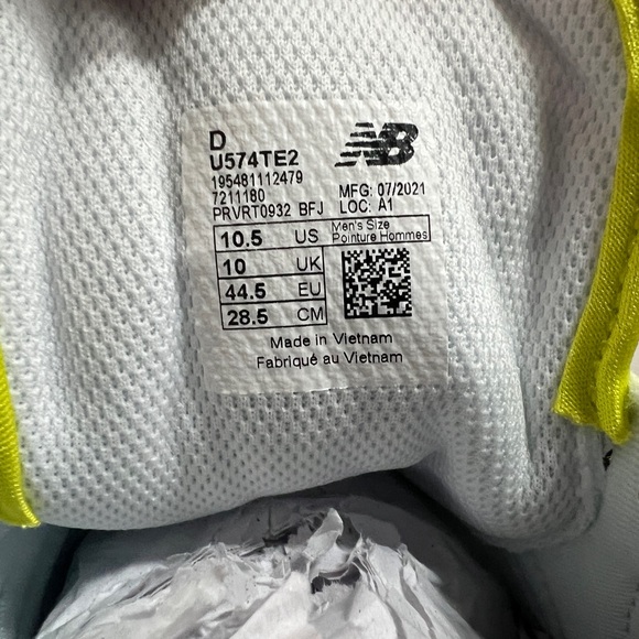 New Balance 574, U574TE2, White, Black & Green - Picture 14 of 14